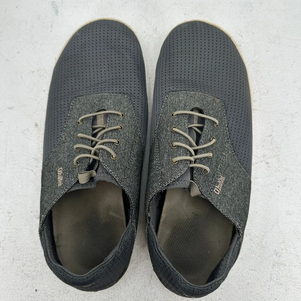 OluKai Nohea Moku Men's Size 10.5 Gray Black Mesh Boat Shoes Sneakers